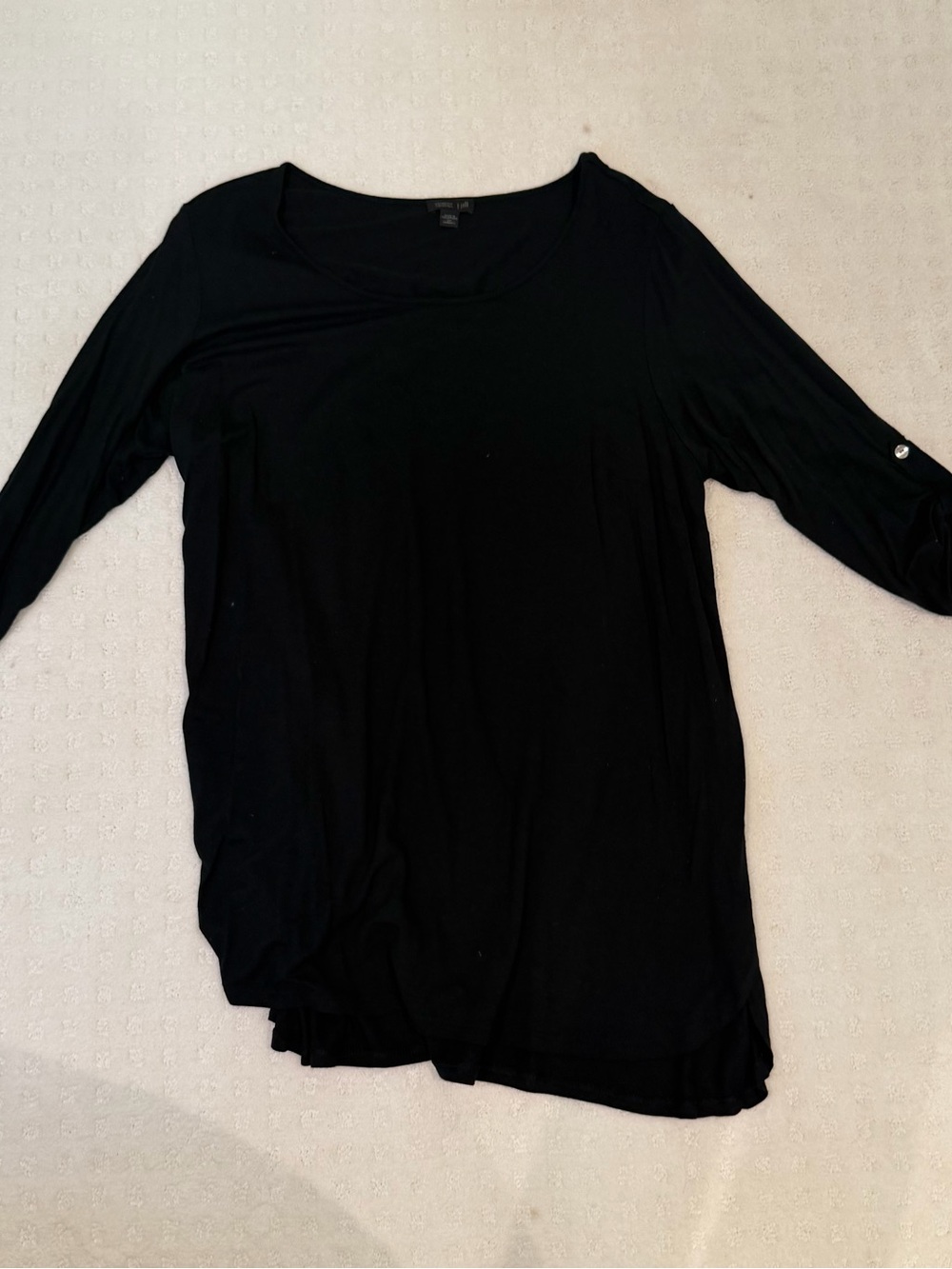J. Jill womens 2x Black quarter Sleeve Scoop-Neck Top